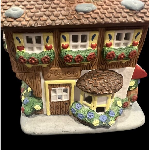 Partylite Porcelain Flower Shop Cottage Tea‎ Light Candle House - Picture 3 of 9